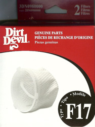 Click here to view larger image Dirt Devil F17 Filter for KONE Pkg of 2 Filters