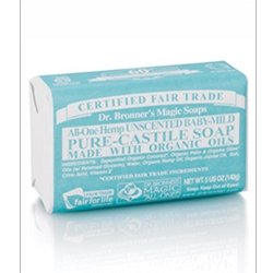 Dr. Bronners Pure-Castile Soap Bar (Unsented; Baby Mild)