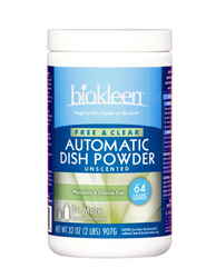Click here to view larger image BioKleen Automatic Dish Powder Free & Clear 32 oz / 64 Loads