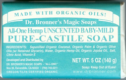 Click here to view larger image Dr. Bronners Pure-Castile Soap Bar (Unsented; Baby Mild)