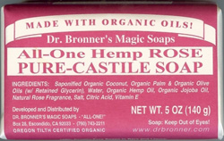 Click here to view larger image Dr. Bronners Pure-Castile Soap Bar (Hemp Rose)