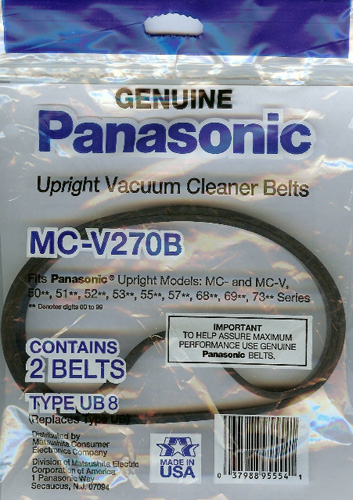 Panasonic Type UB8 Belts MC-V270B