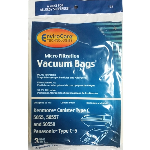 Kenmore Canister Vacuum Bags 5055 50557 50558