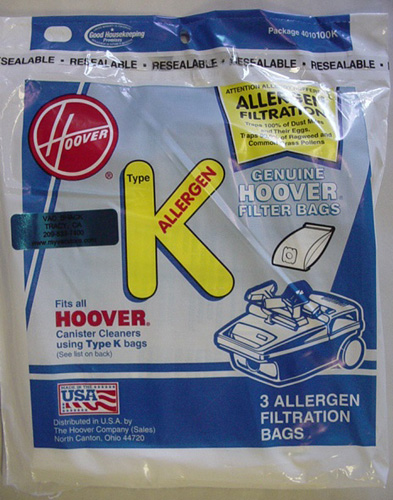 Hoover K Bags Allergen Filtration 4010100K